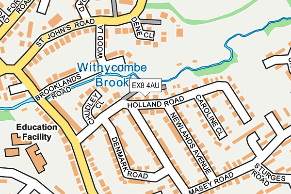 EX8 4AU map - OS OpenMap – Local (Ordnance Survey)