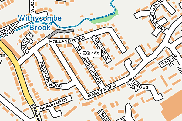 EX8 4AX map - OS OpenMap – Local (Ordnance Survey)