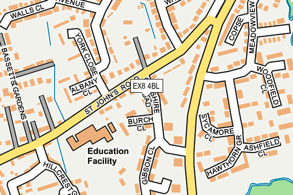 EX8 4BL map - OS OpenMap – Local (Ordnance Survey)