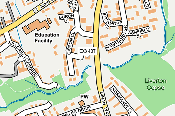 EX8 4BT map - OS OpenMap – Local (Ordnance Survey)