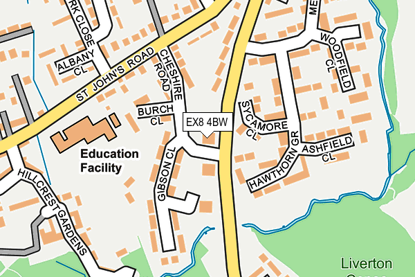 EX8 4BW map - OS OpenMap – Local (Ordnance Survey)