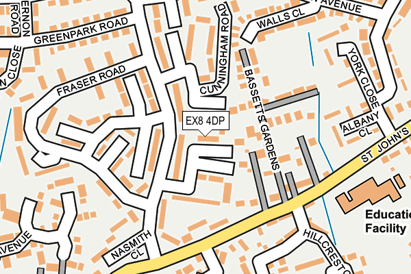 EX8 4DP map - OS OpenMap – Local (Ordnance Survey)