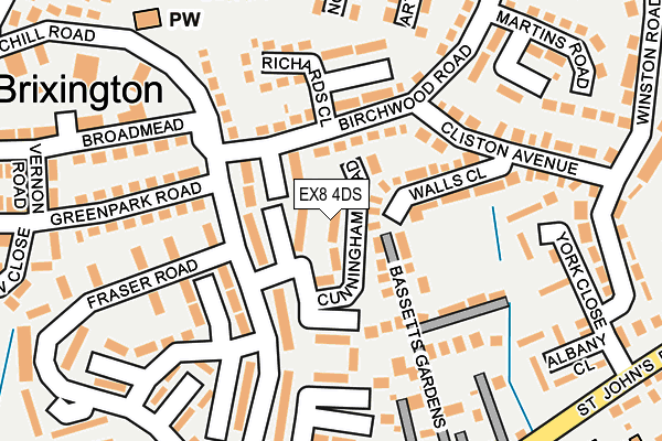 EX8 4DS map - OS OpenMap – Local (Ordnance Survey)