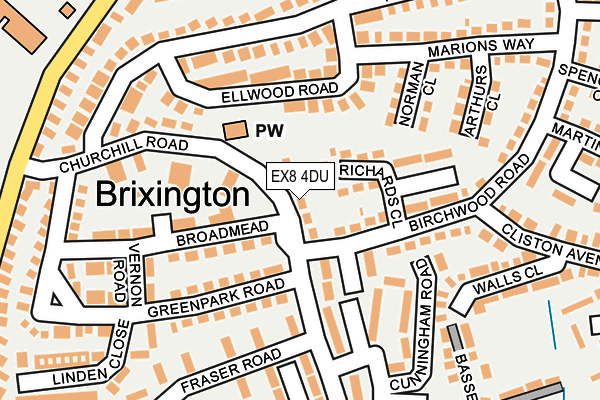 EX8 4DU map - OS OpenMap – Local (Ordnance Survey)