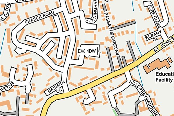 EX8 4DW map - OS OpenMap – Local (Ordnance Survey)