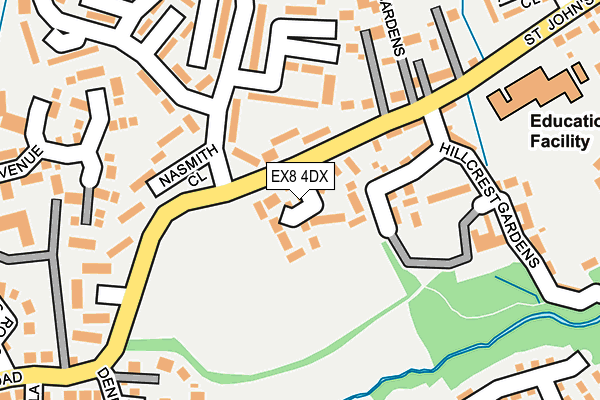 EX8 4DX map - OS OpenMap – Local (Ordnance Survey)