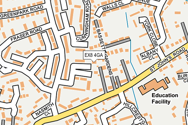 EX8 4GA map - OS OpenMap – Local (Ordnance Survey)