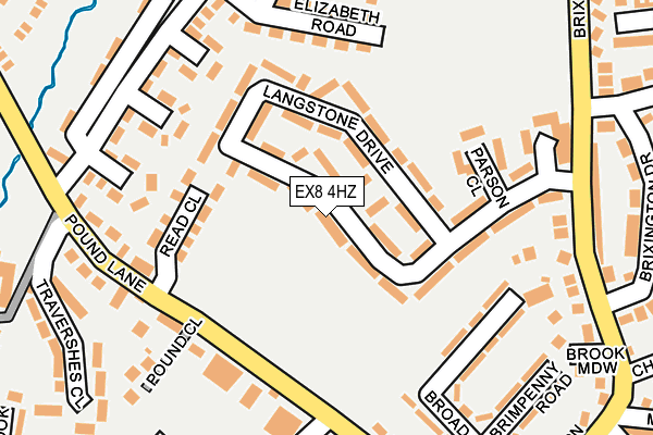 EX8 4HZ map - OS OpenMap – Local (Ordnance Survey)