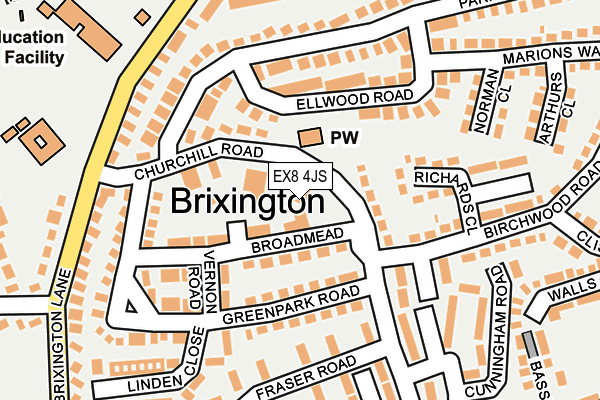 EX8 4JS map - OS OpenMap – Local (Ordnance Survey)