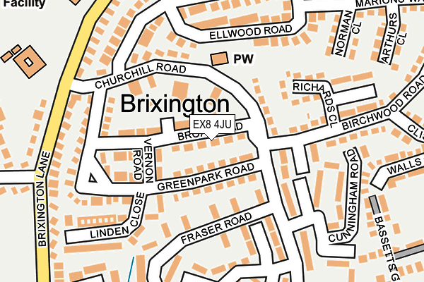 EX8 4JU map - OS OpenMap – Local (Ordnance Survey)