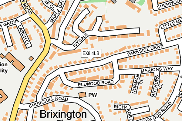 EX8 4LB map - OS OpenMap – Local (Ordnance Survey)