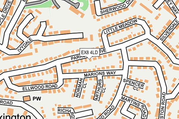 EX8 4LD map - OS OpenMap – Local (Ordnance Survey)