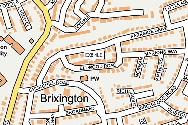 EX8 4LE map - OS OpenMap – Local (Ordnance Survey)