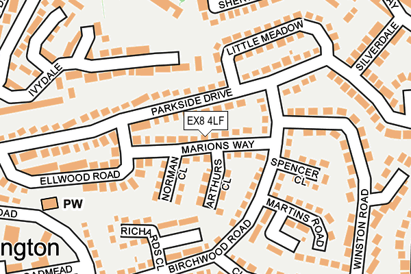 EX8 4LF map - OS OpenMap – Local (Ordnance Survey)