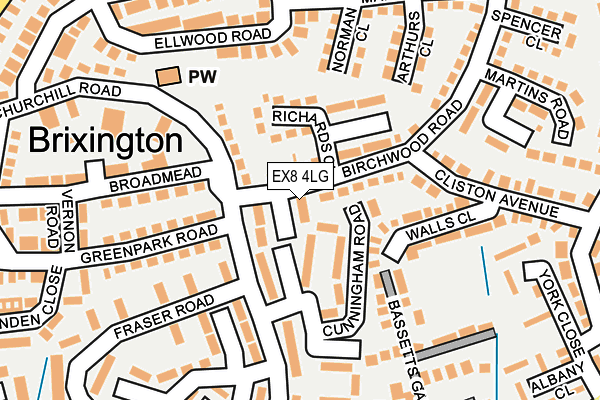 EX8 4LG map - OS OpenMap – Local (Ordnance Survey)