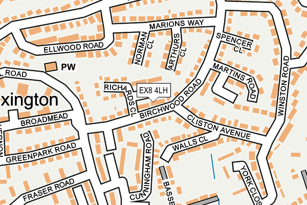 EX8 4LH map - OS OpenMap – Local (Ordnance Survey)