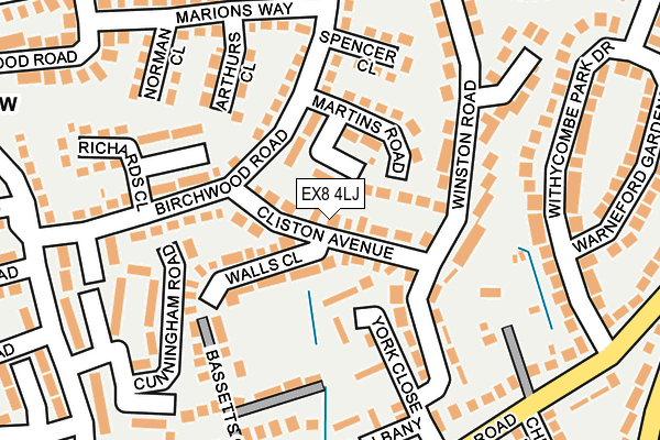 EX8 4LJ map - OS OpenMap – Local (Ordnance Survey)