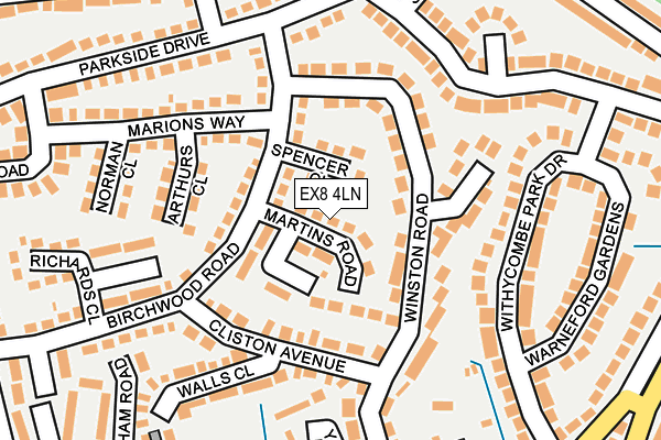 EX8 4LN map - OS OpenMap – Local (Ordnance Survey)