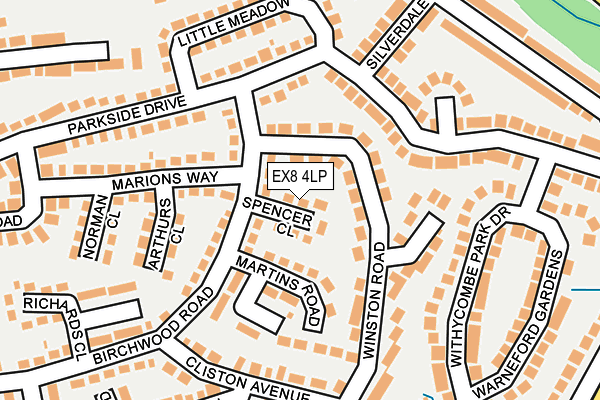 EX8 4LP map - OS OpenMap – Local (Ordnance Survey)