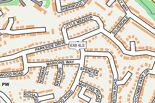 EX8 4LS map - OS OpenMap – Local (Ordnance Survey)