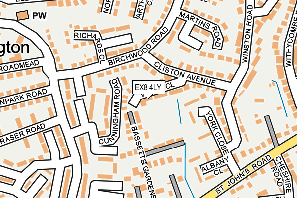 EX8 4LY map - OS OpenMap – Local (Ordnance Survey)