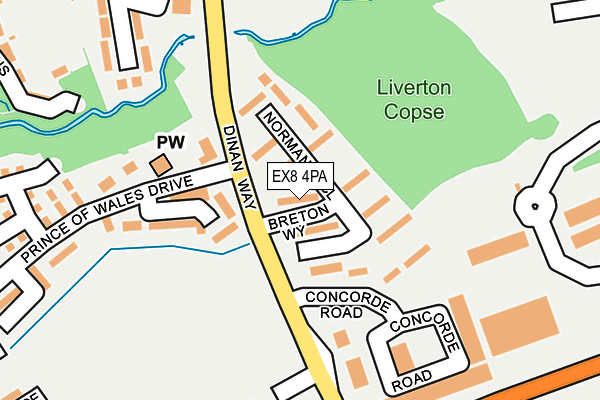 EX8 4PA map - OS OpenMap – Local (Ordnance Survey)