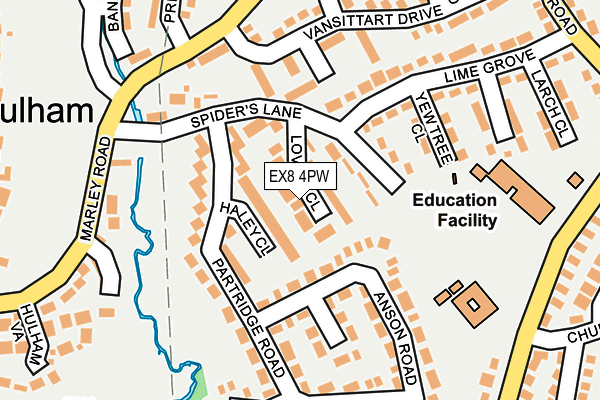 EX8 4PW map - OS OpenMap – Local (Ordnance Survey)