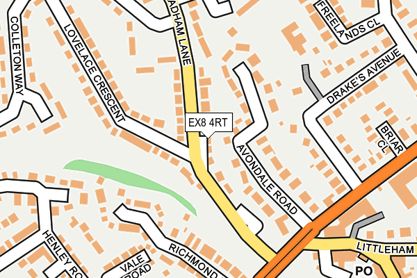 EX8 4RT map - OS OpenMap – Local (Ordnance Survey)