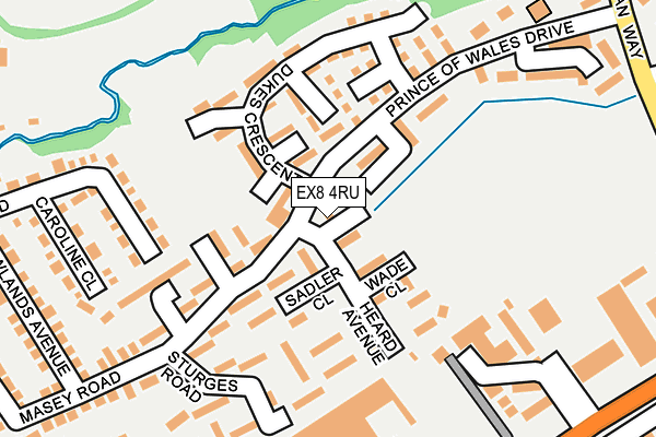 EX8 4RU map - OS OpenMap – Local (Ordnance Survey)