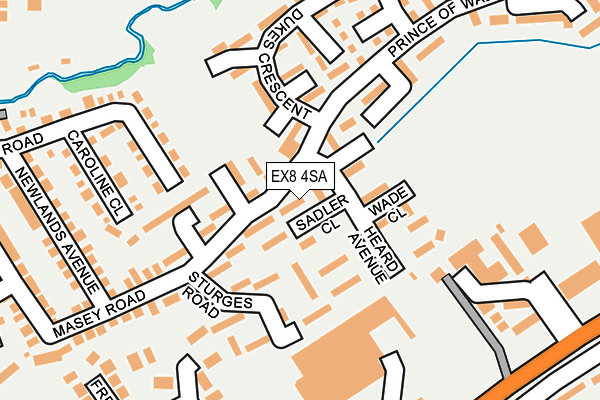 EX8 4SA map - OS OpenMap – Local (Ordnance Survey)