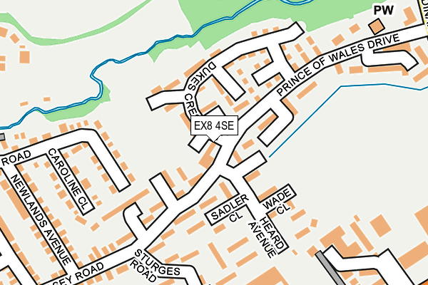 EX8 4SE map - OS OpenMap – Local (Ordnance Survey)