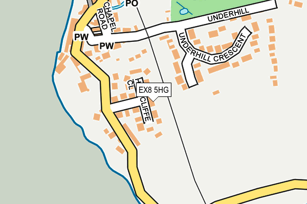 EX8 5HG map - OS OpenMap – Local (Ordnance Survey)