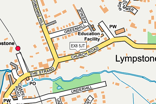 EX8 5JT map - OS OpenMap – Local (Ordnance Survey)
