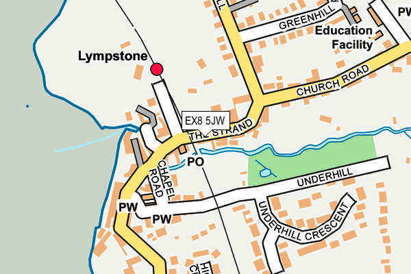 EX8 5JW map - OS OpenMap – Local (Ordnance Survey)