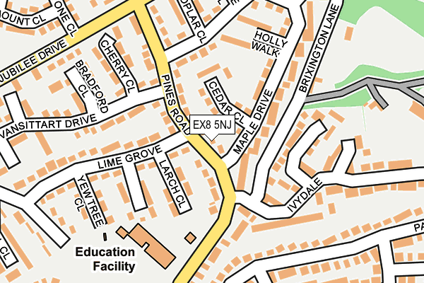 EX8 5NJ map - OS OpenMap – Local (Ordnance Survey)