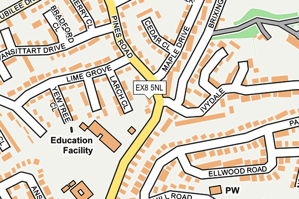 EX8 5NL map - OS OpenMap – Local (Ordnance Survey)