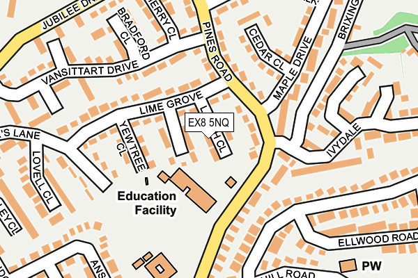 EX8 5NQ map - OS OpenMap – Local (Ordnance Survey)