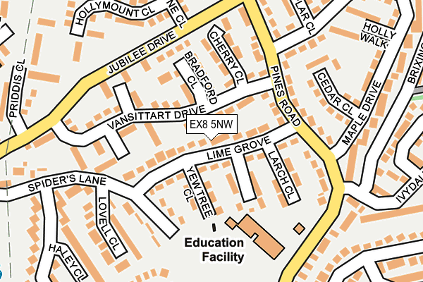 EX8 5NW map - OS OpenMap – Local (Ordnance Survey)