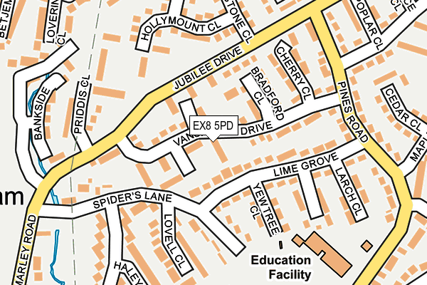 EX8 5PD map - OS OpenMap – Local (Ordnance Survey)