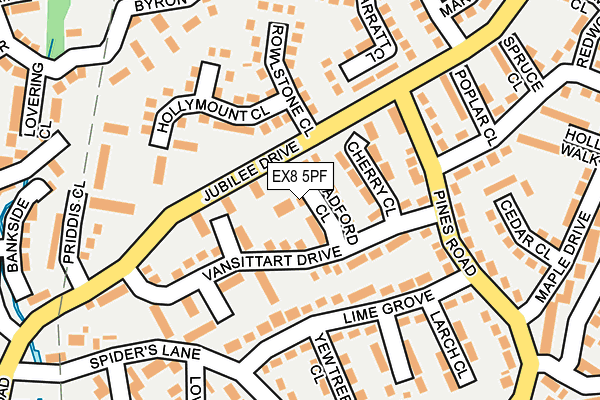 EX8 5PF map - OS OpenMap – Local (Ordnance Survey)