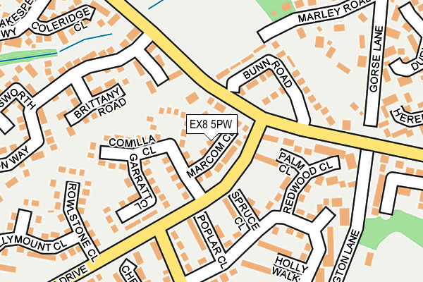 EX8 5PW map - OS OpenMap – Local (Ordnance Survey)