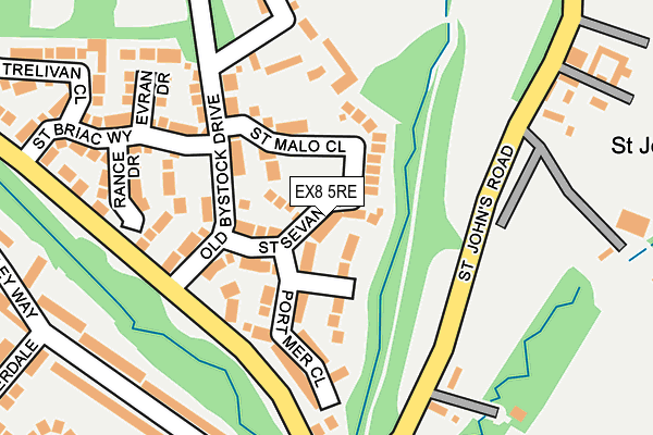 EX8 5RE map - OS OpenMap – Local (Ordnance Survey)