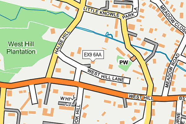 EX9 6AA map - OS OpenMap – Local (Ordnance Survey)