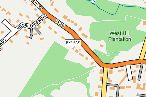 EX9 6AF map - OS OpenMap – Local (Ordnance Survey)