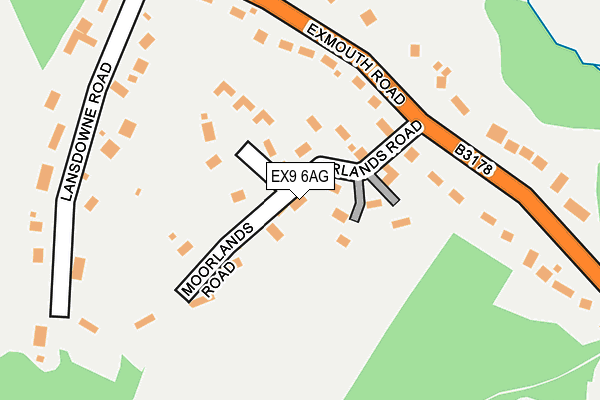 EX9 6AG map - OS OpenMap – Local (Ordnance Survey)