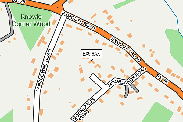 EX9 6AX map - OS OpenMap – Local (Ordnance Survey)