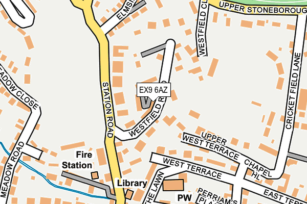 EX9 6AZ map - OS OpenMap – Local (Ordnance Survey)