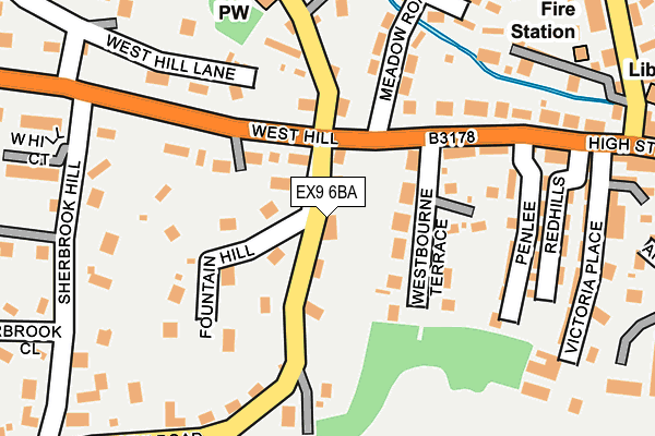 EX9 6BA map - OS OpenMap – Local (Ordnance Survey)