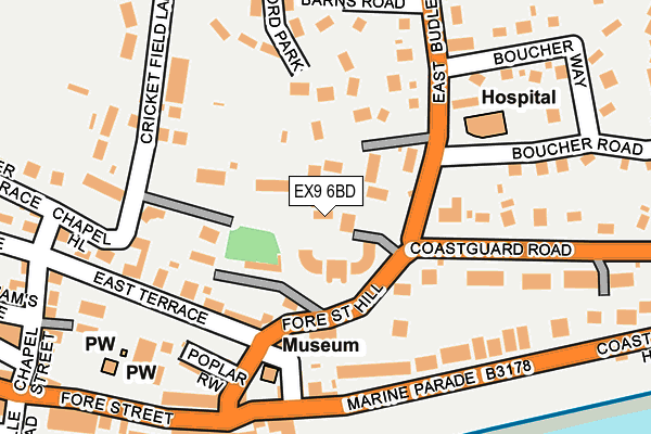 EX9 6BD map - OS OpenMap – Local (Ordnance Survey)