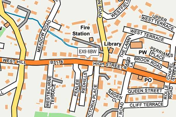 EX9 6BW map - OS OpenMap – Local (Ordnance Survey)